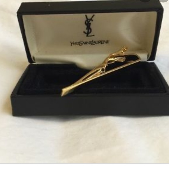 Yves Saint Laurent Gold Tie Clip - Picture 2 of 4